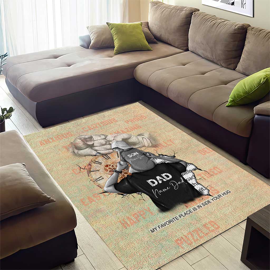 Gift for Dad - Personalized African Father and Son Area Rug DT02