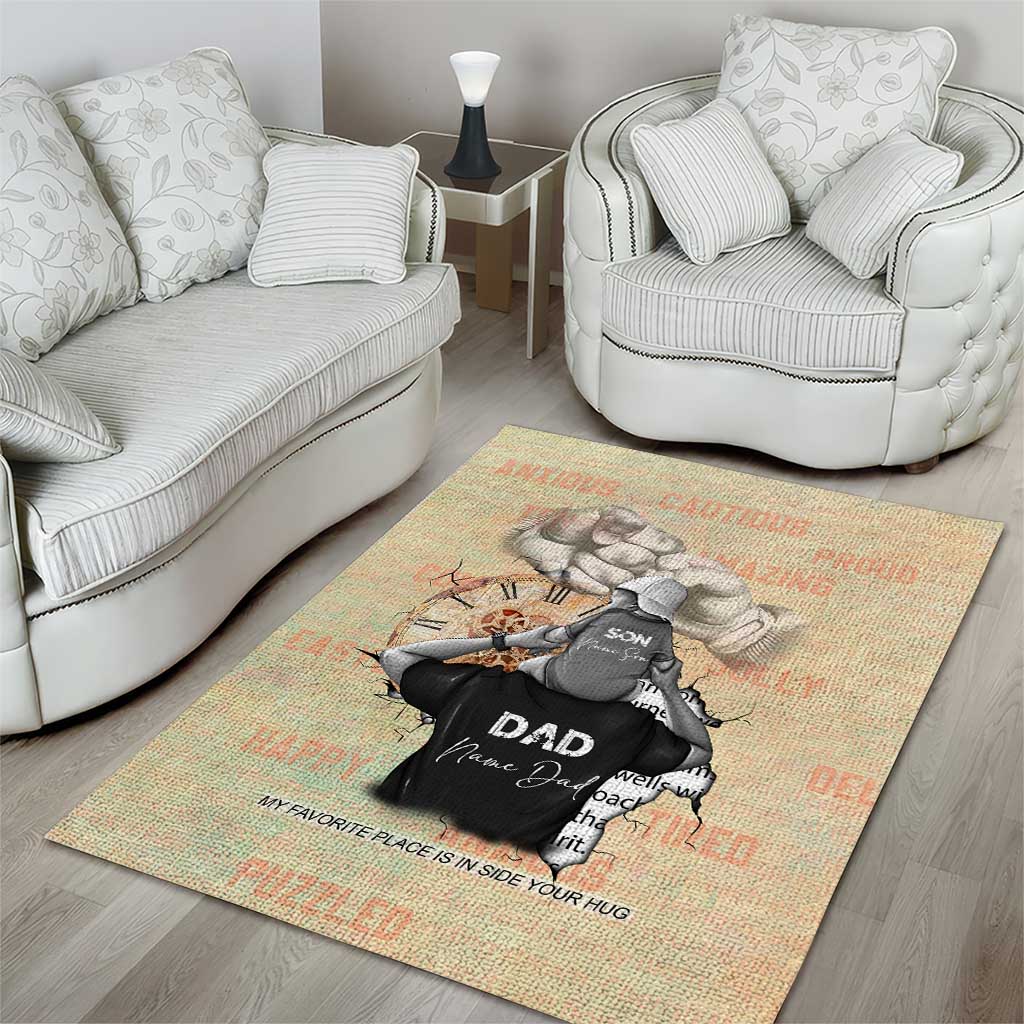 Gift for Dad - Personalized African Father and Son Area Rug DT02
