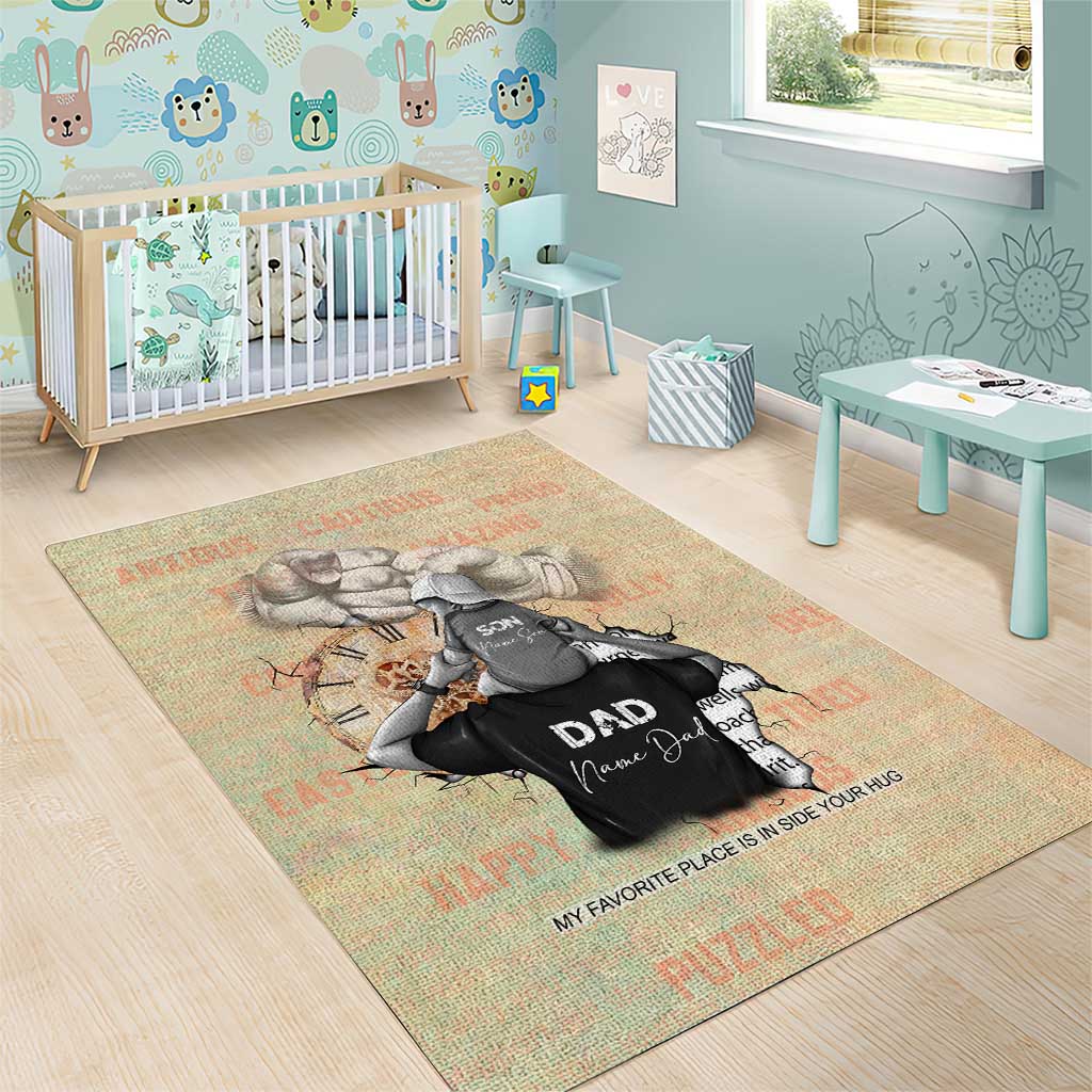 Gift for Dad - Personalized African Father and Son Area Rug DT02