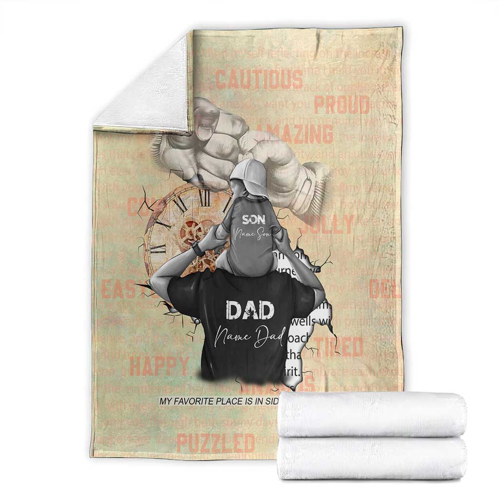 Gift for Dad - Personalized African Father and Son Blanket DT02
