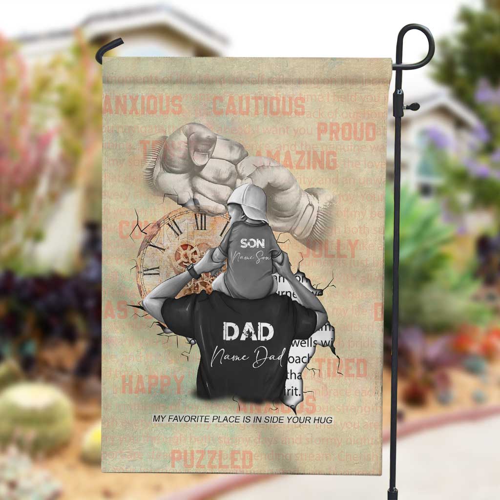 Gift for Dad - Personalized African Father and Son Garden Flag DT02