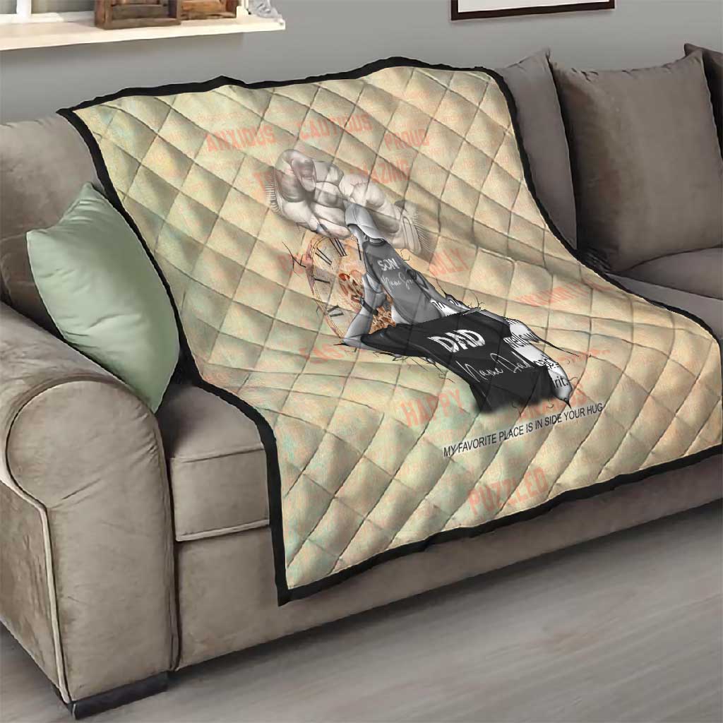 Gift for Dad - Personalized African Father and Son Quilt DT02