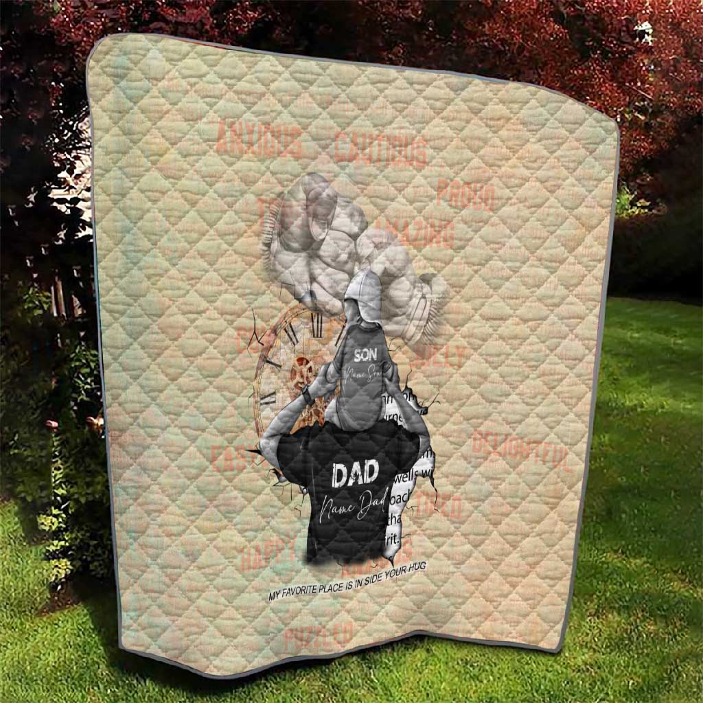 Gift for Dad - Personalized African Father and Son Quilt DT02