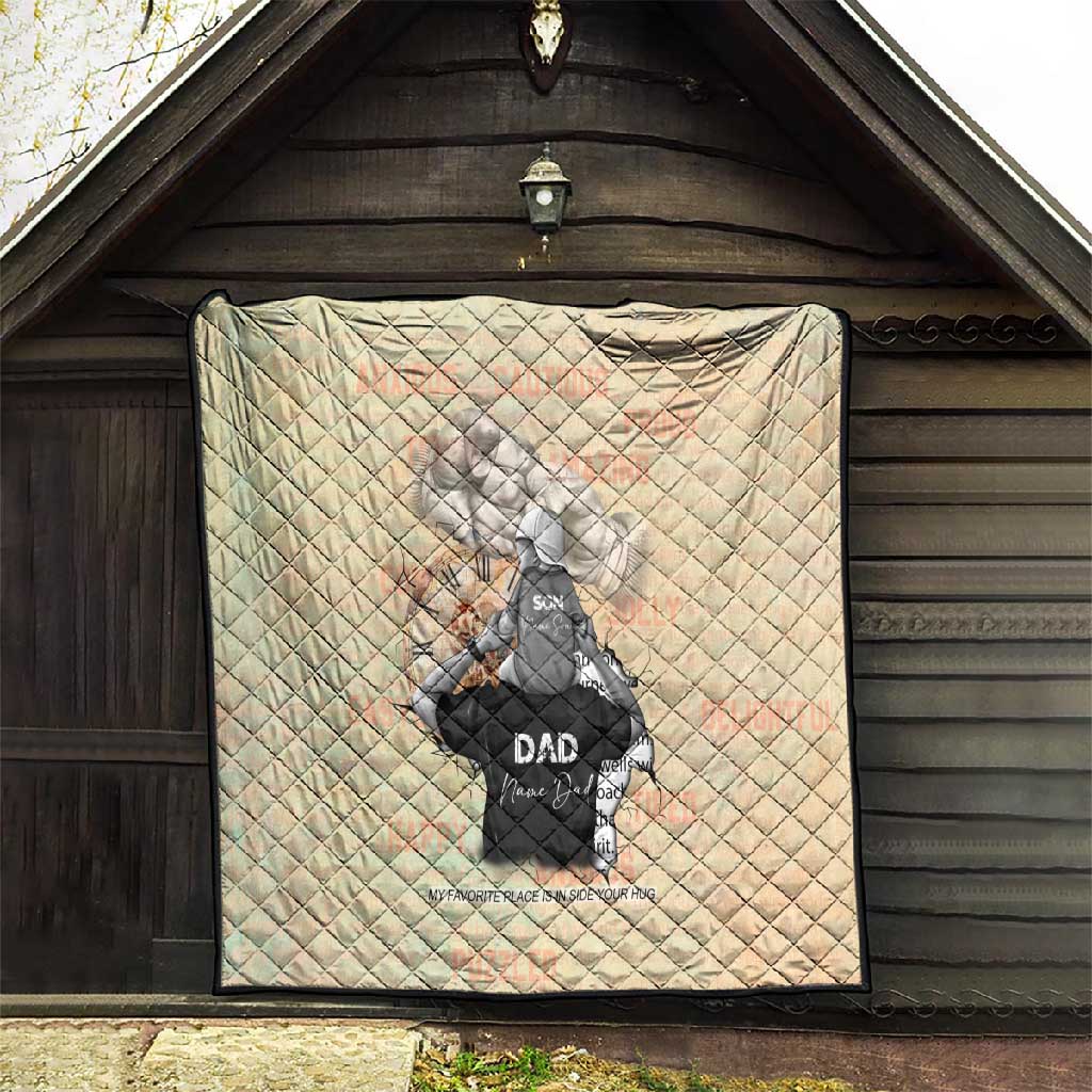 Gift for Dad - Personalized African Father and Son Quilt DT02