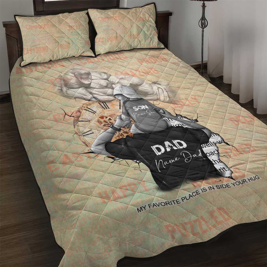 Gift for Dad - Personalized African Father and Son Quilt Bed Set DT02
