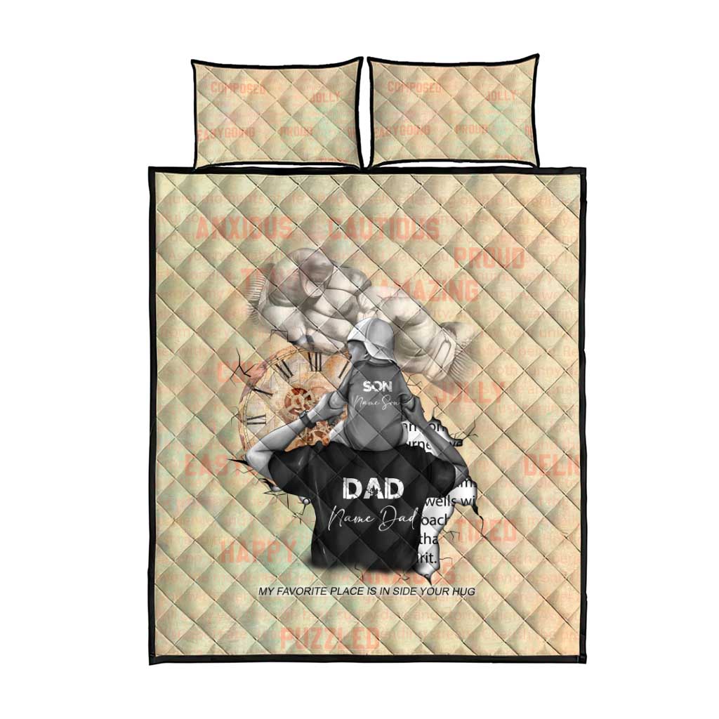 Gift for Dad - Personalized African Father and Son Quilt Bed Set DT02