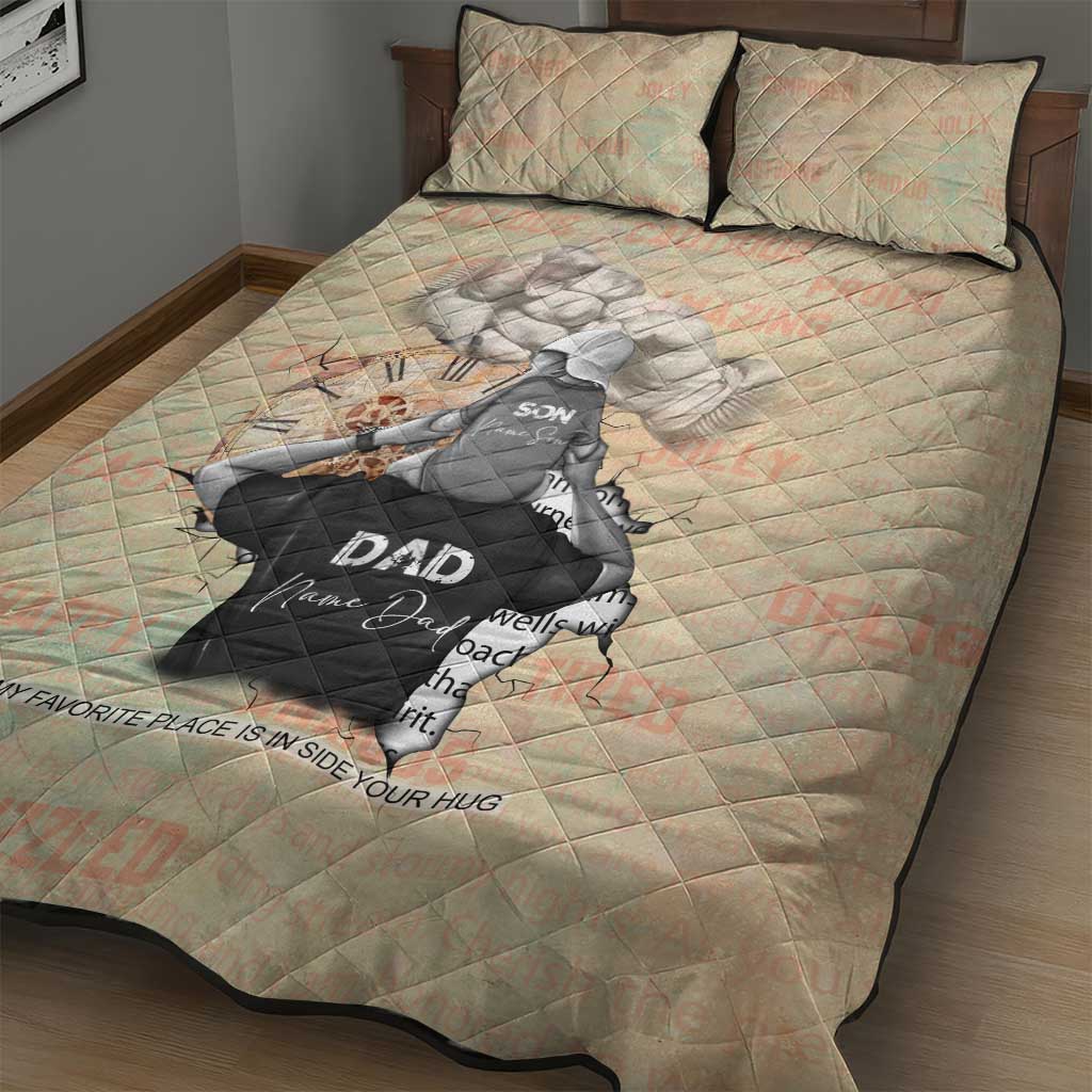 Gift for Dad - Personalized African Father and Son Quilt Bed Set DT02