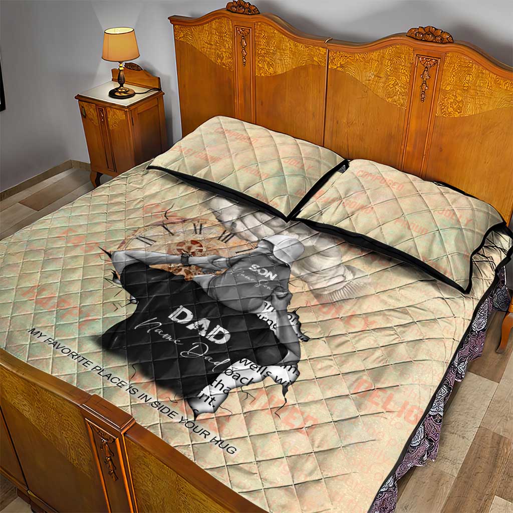Gift for Dad - Personalized African Father and Son Quilt Bed Set DT02