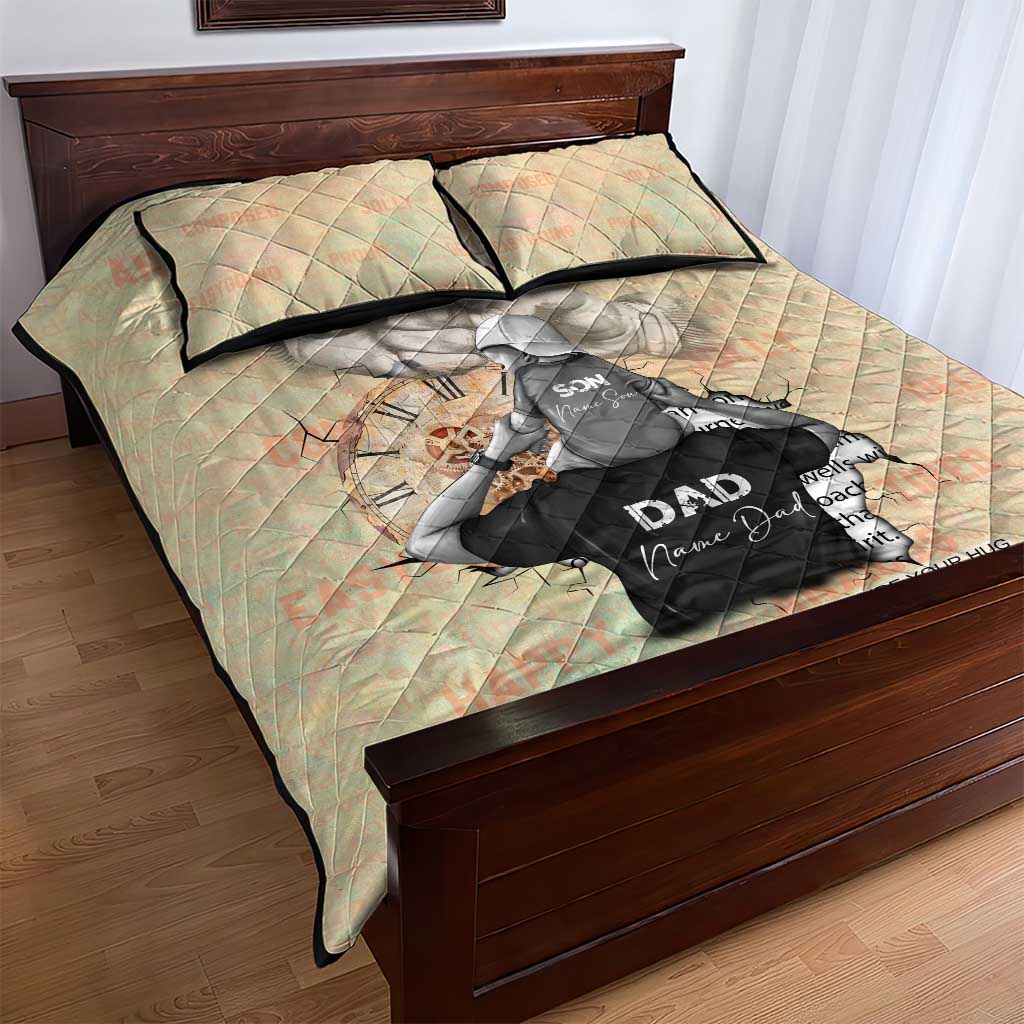 Gift for Dad - Personalized African Father and Son Quilt Bed Set DT02