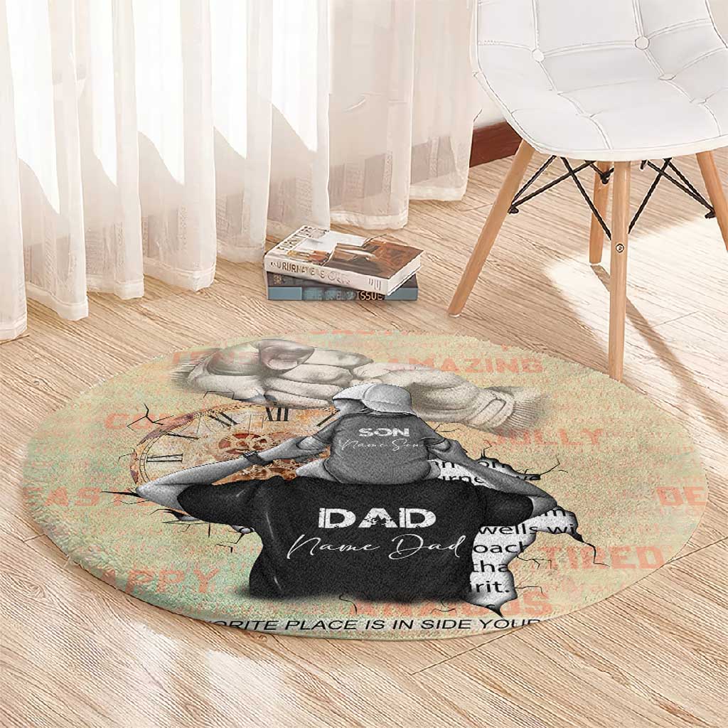 Gift for Dad - Personalized African Father and Son Round Carpet DT02
