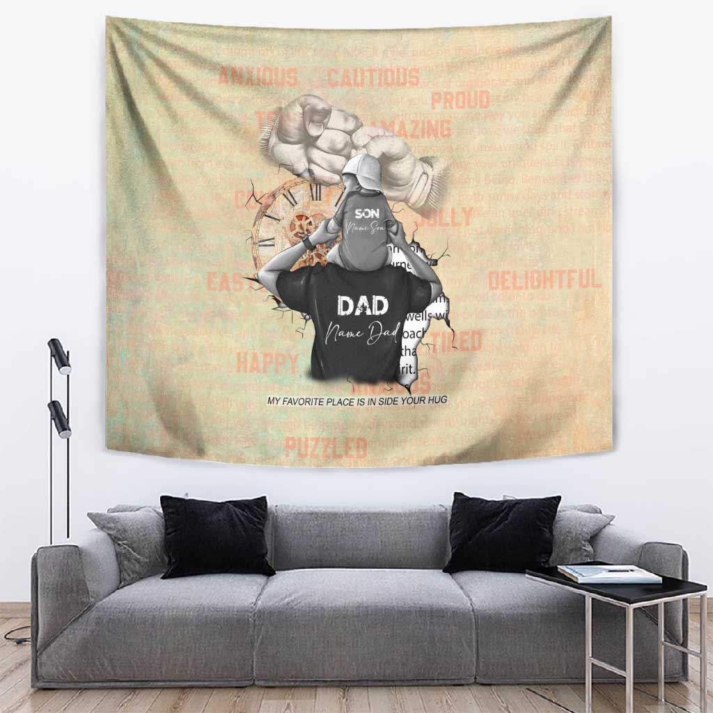 Gift for Dad - Personalized African Father and Son Tapestry DT02