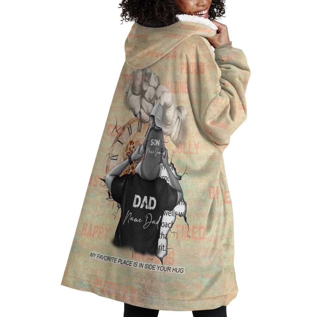 Gift for Dad - Personalized African Father and Son Wearable Blanket Hoodie DT02