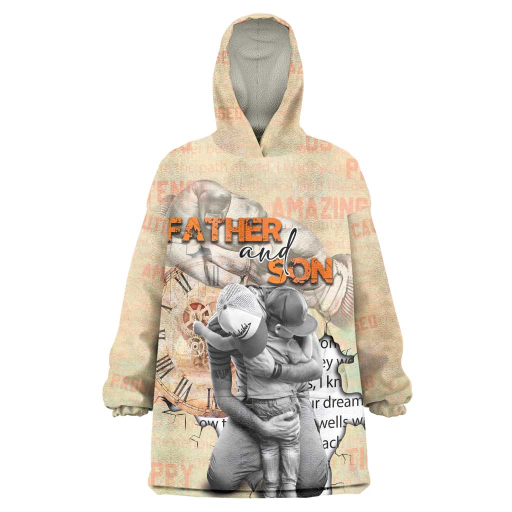 Gift for Dad - Personalized African Father and Son Wearable Blanket Hoodie DT02