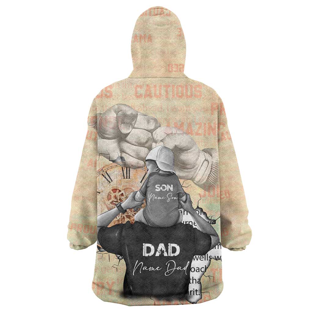 Gift for Dad - Personalized African Father and Son Wearable Blanket Hoodie DT02