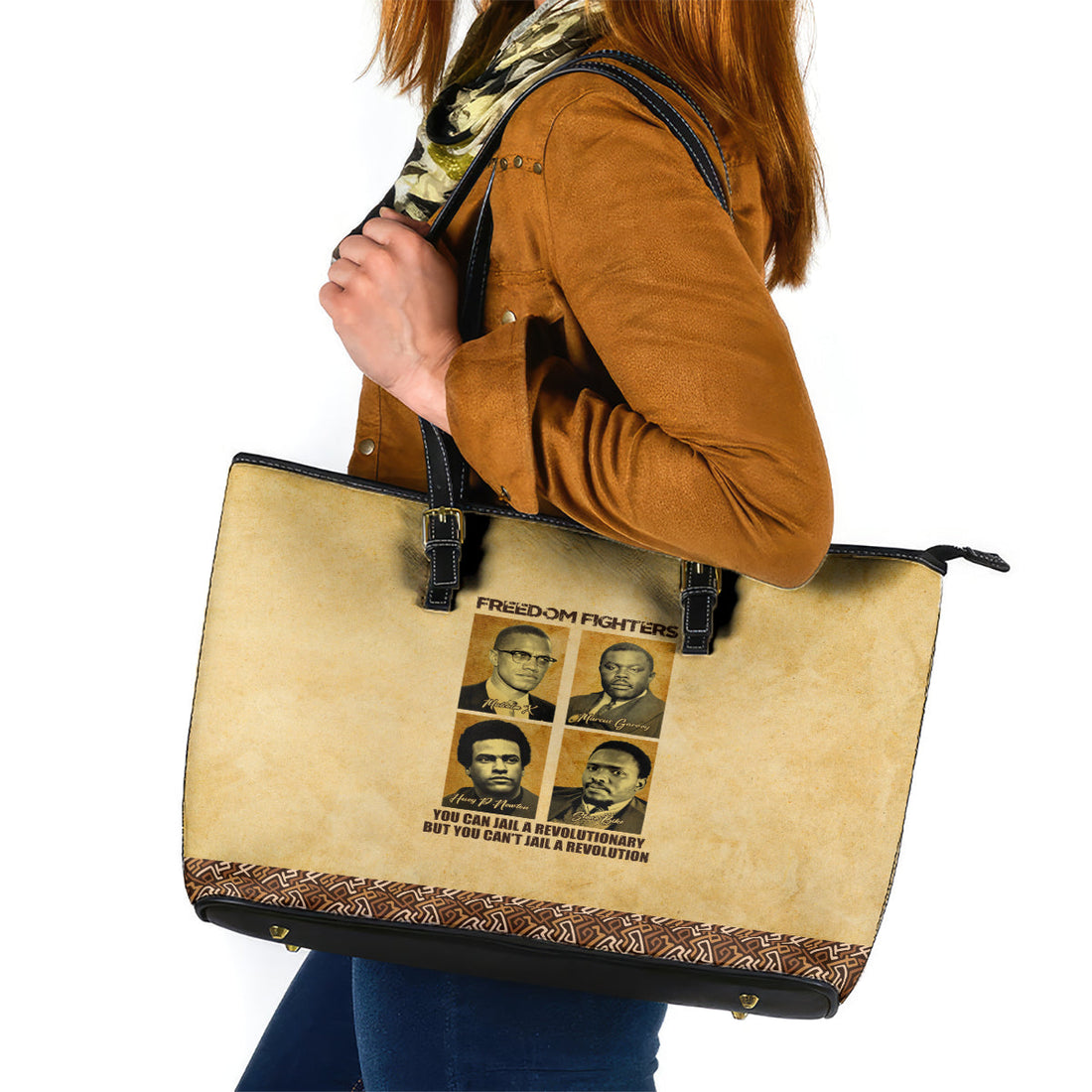 Freedom Fighters Leather Tote Bag Civil Rights Leaders Revolution DT02