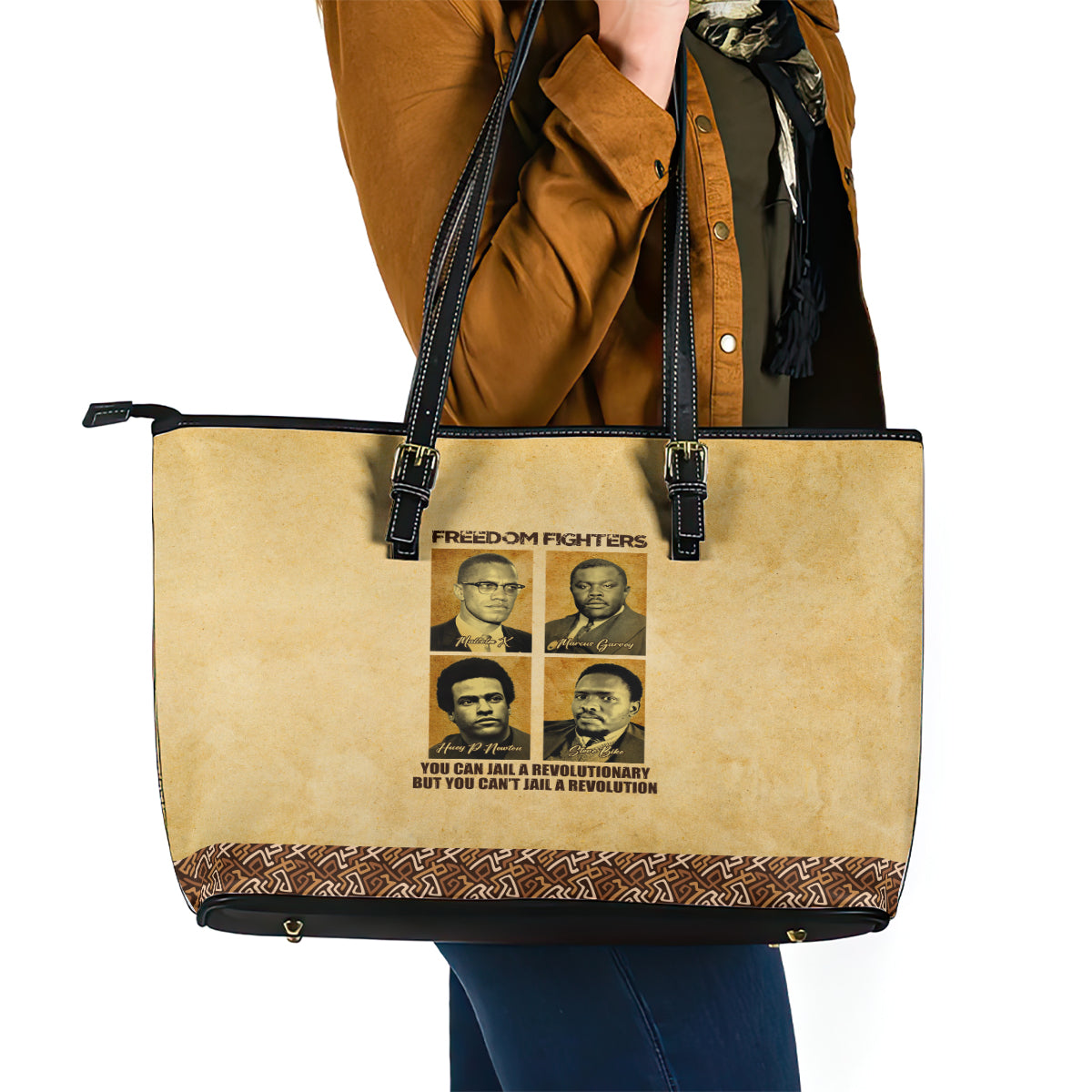 Freedom Fighters Leather Tote Bag Civil Rights Leaders Revolution DT02