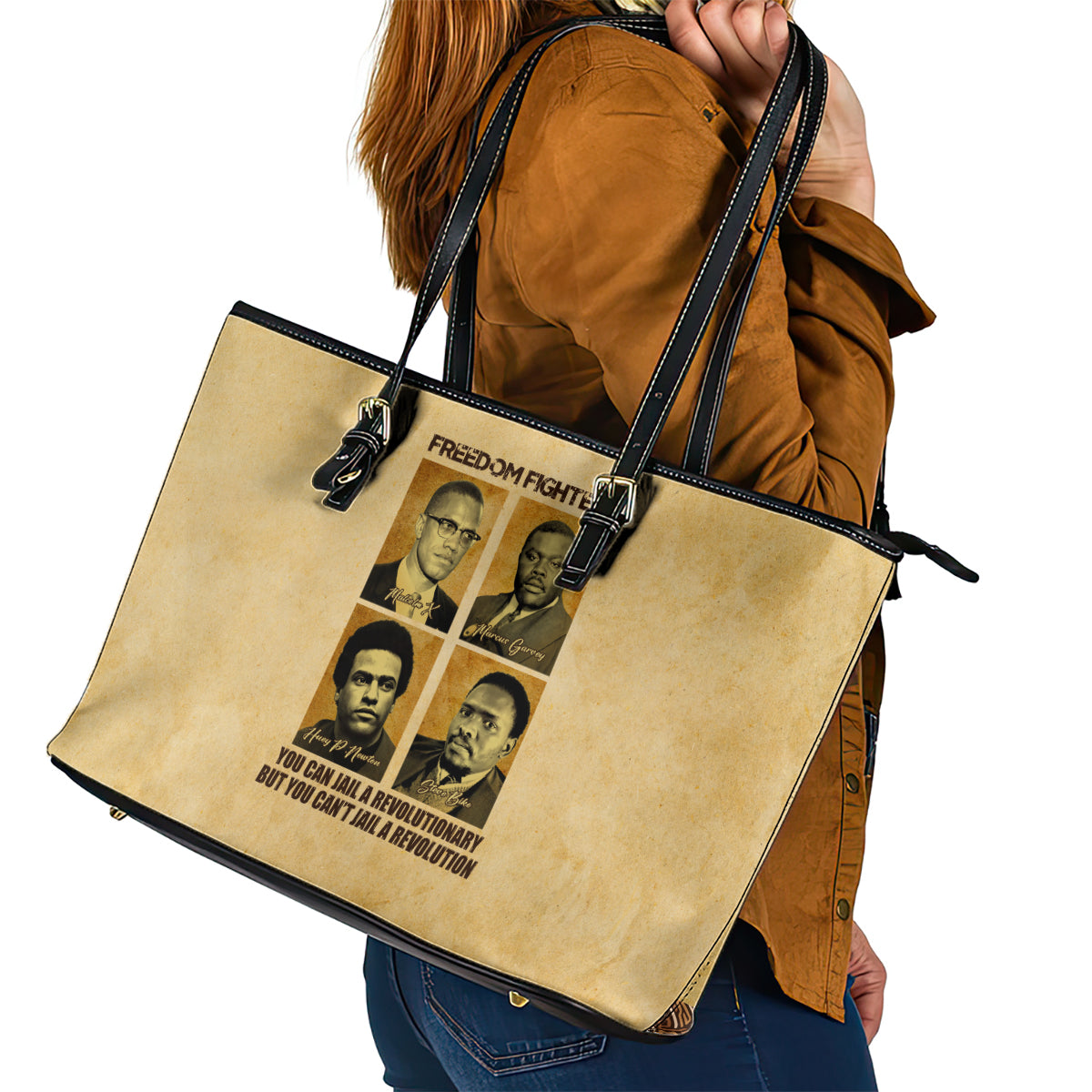 Freedom Fighters Leather Tote Bag Civil Rights Leaders Revolution DT02
