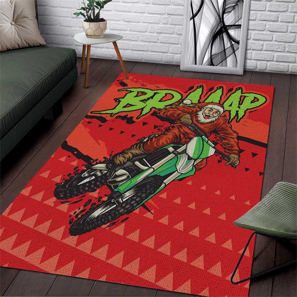 Afro Santa Braaap Area Rug Motorcross Christmas DT03