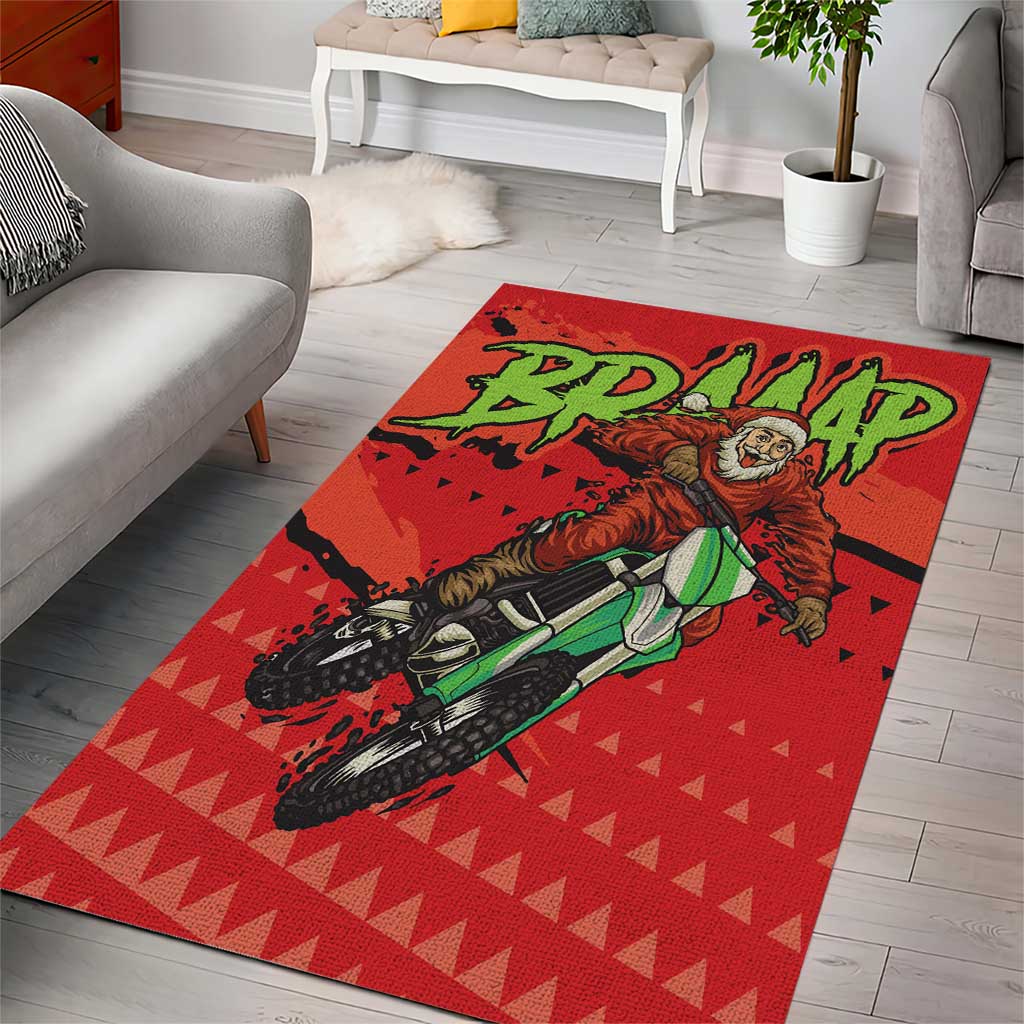 Afro Santa Braaap Area Rug Motorcross Christmas DT03