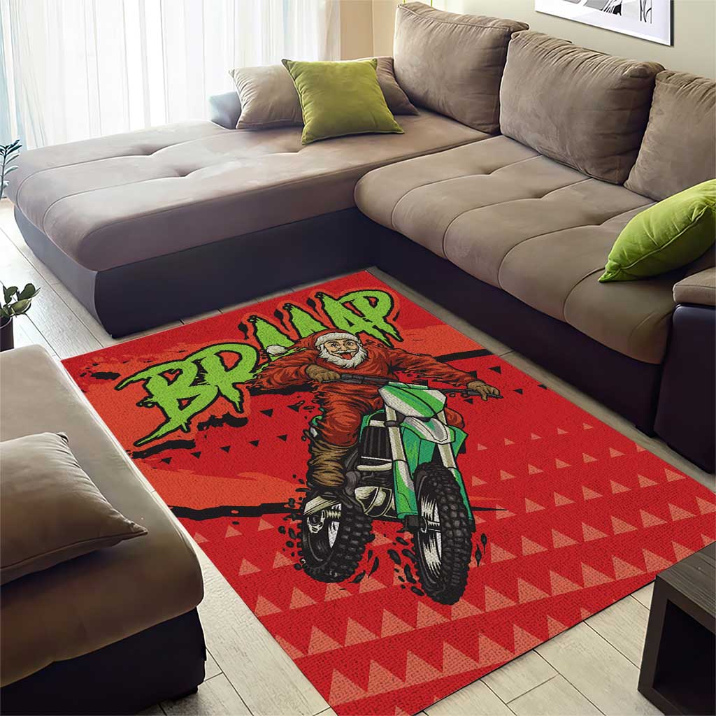 Afro Santa Braaap Area Rug Motorcross Christmas DT03