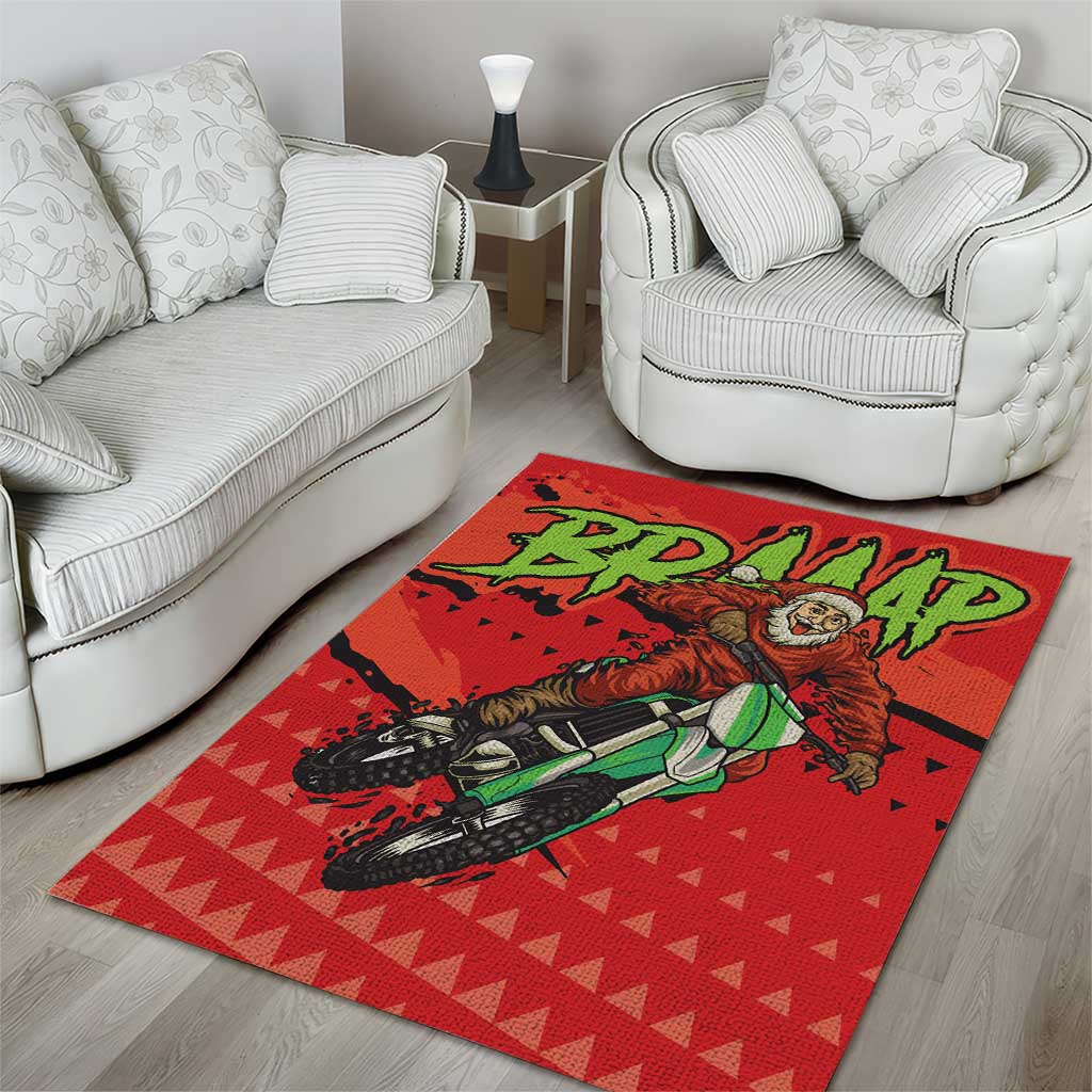 Afro Santa Braaap Area Rug Motorcross Christmas DT03