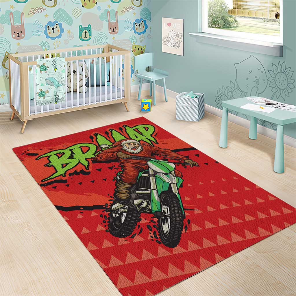 Afro Santa Braaap Area Rug Motorcross Christmas DT03