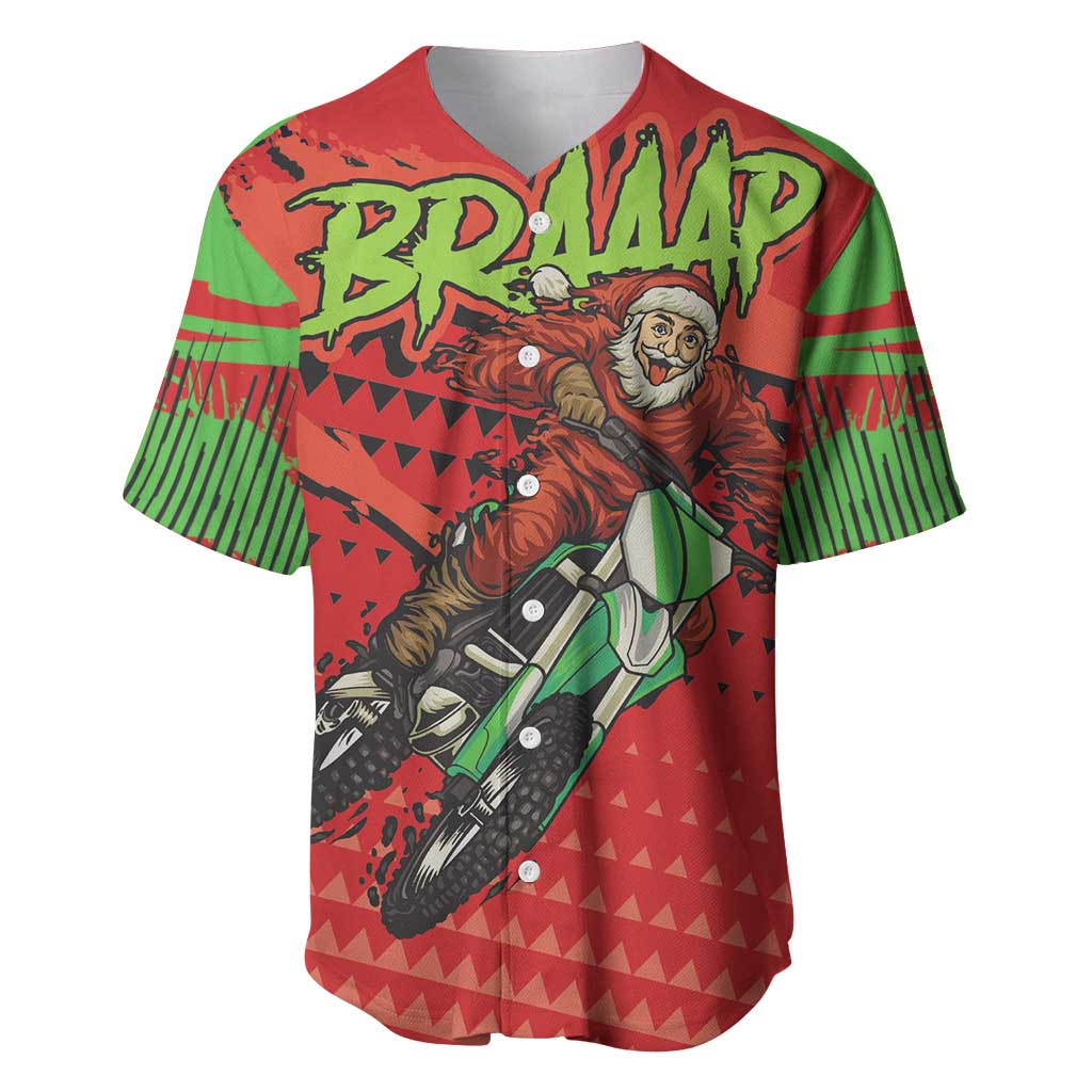 Afro Santa Braaap Baseball Jersey Motorcross Christmas DT03