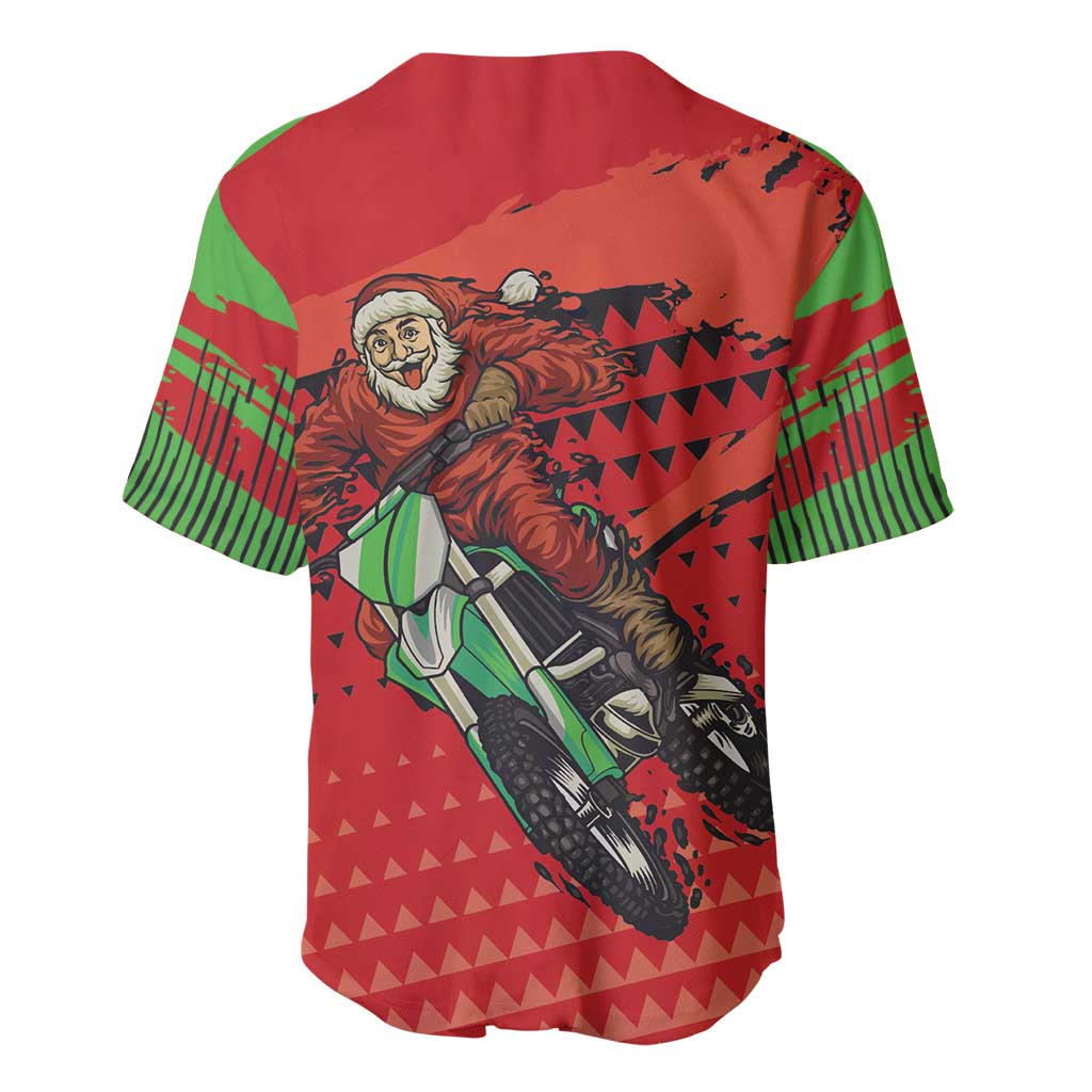 Afro Santa Braaap Baseball Jersey Motorcross Christmas DT03