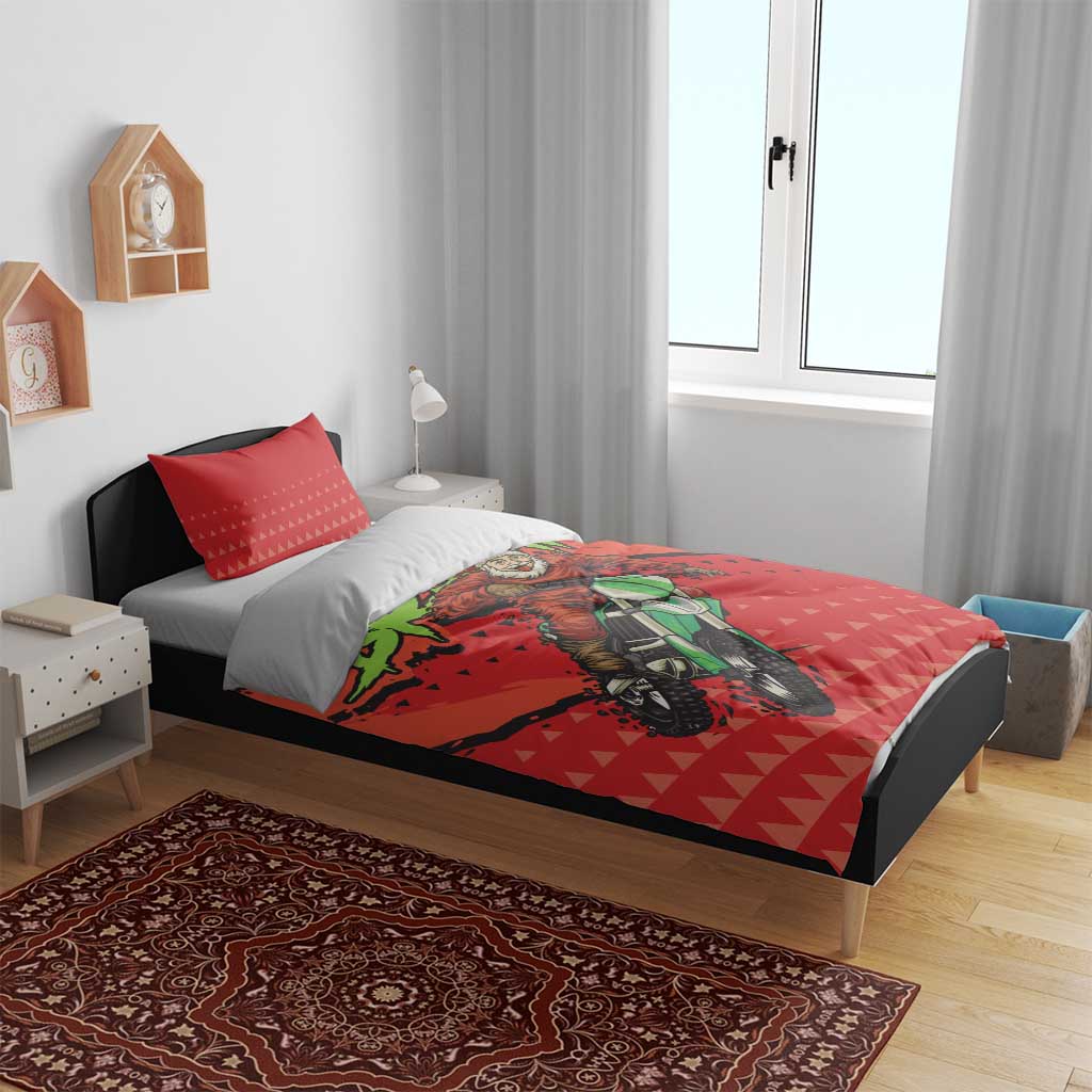 Afro Santa Braaap Bedding Set Motorcross Christmas DT03