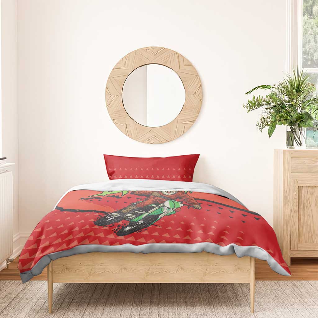 Afro Santa Braaap Bedding Set Motorcross Christmas DT03