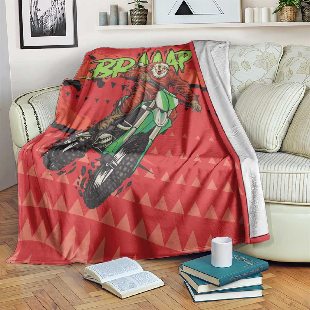 Afro Santa Braaap Blanket Motorcross Christmas DT03