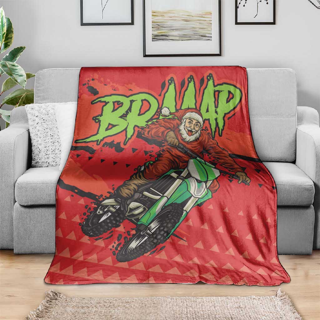 Afro Santa Braaap Blanket Motorcross Christmas DT03