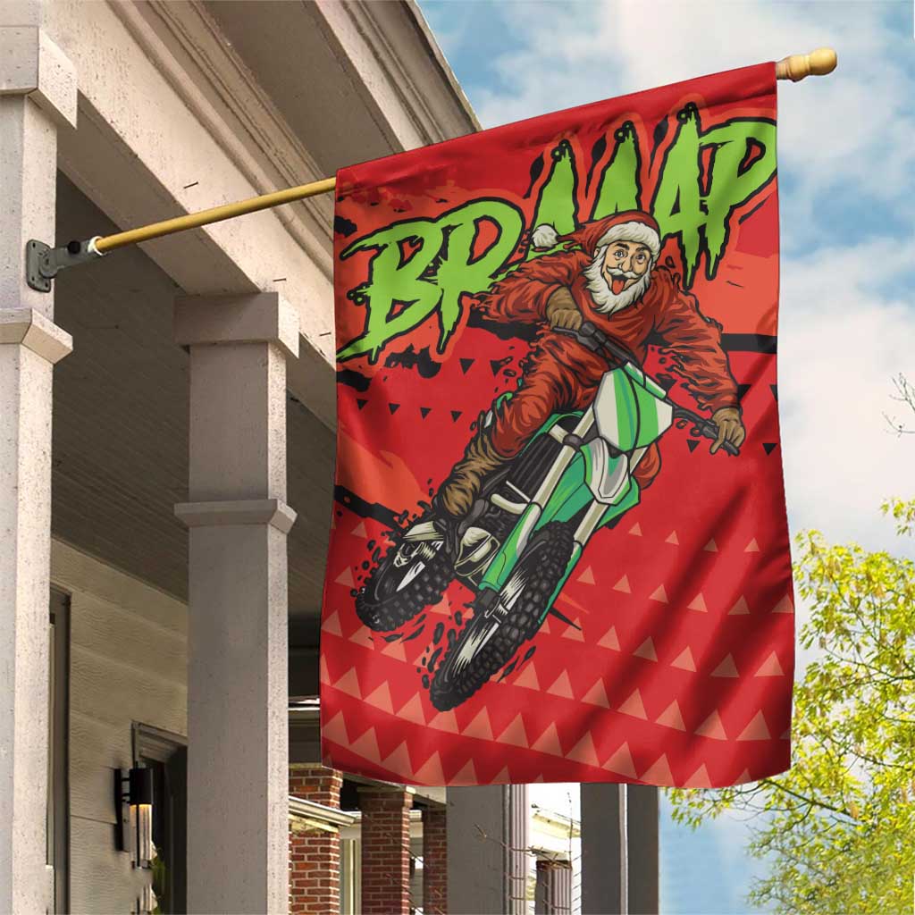 Afro Santa Braaap Garden Flag Motorcross Christmas DT03