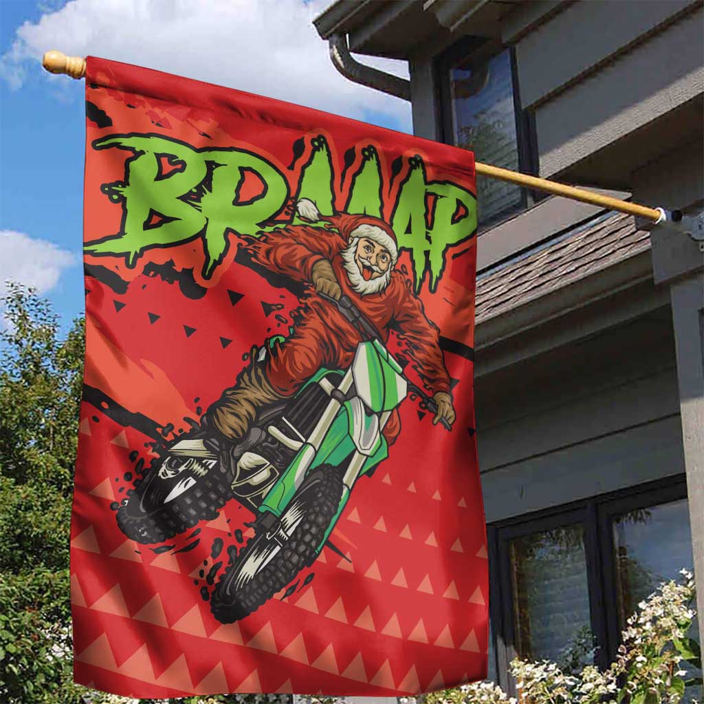 Afro Santa Braaap Garden Flag Motorcross Christmas DT03