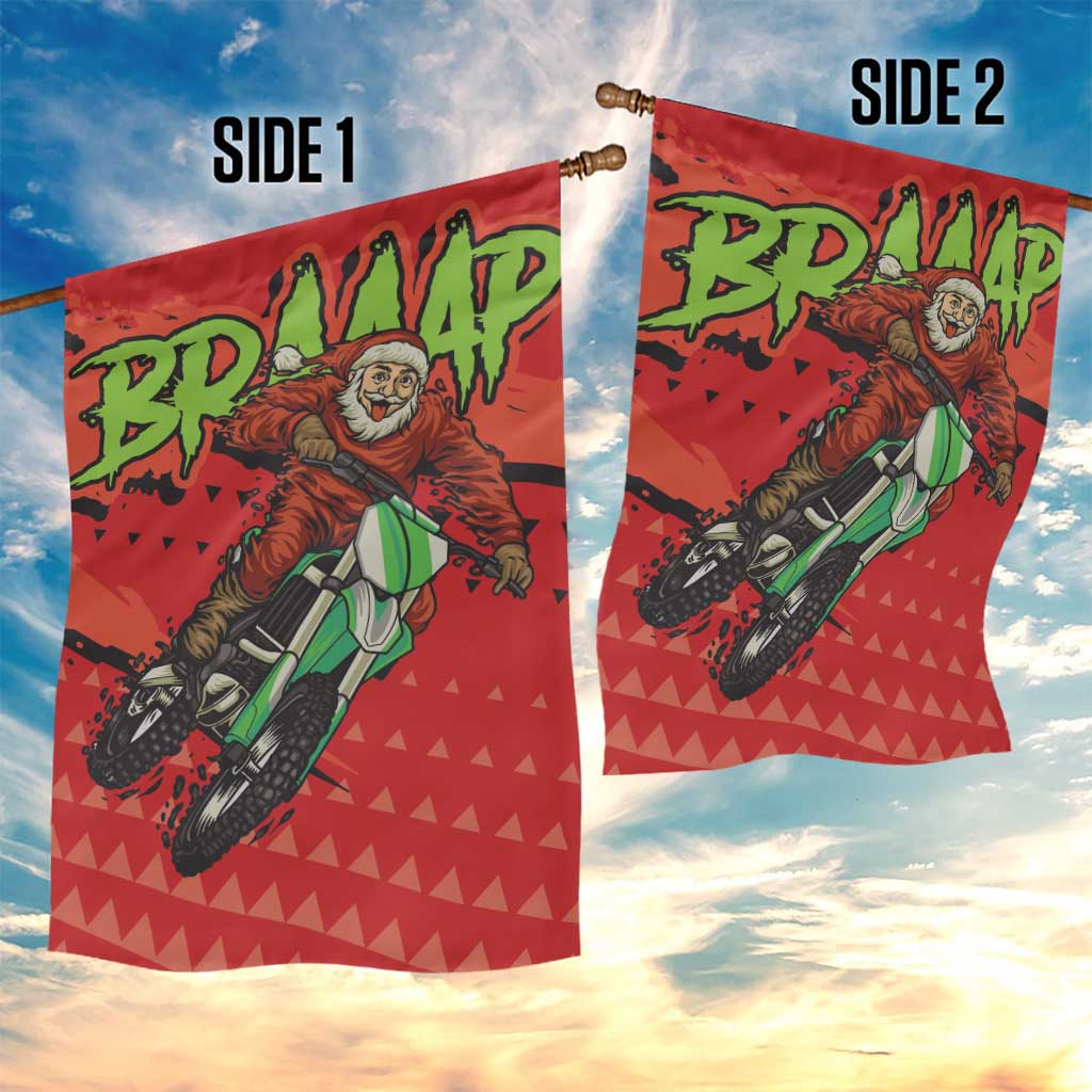 Afro Santa Braaap Garden Flag Motorcross Christmas DT03