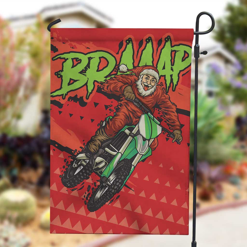 Afro Santa Braaap Garden Flag Motorcross Christmas DT03