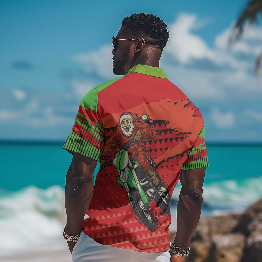 Afro Santa Braaap Hawaiian Shirt Motorcross Christmas DT03