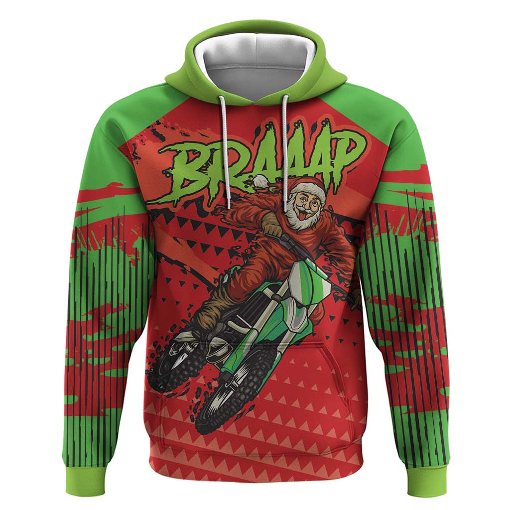 Braaap Hoodie Motorcross Santa Christmas DT03