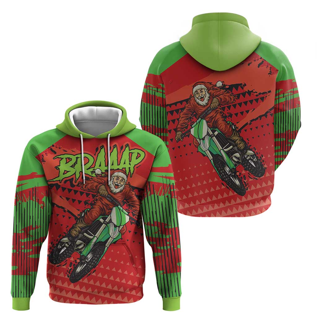 Braaap Hoodie Motorcross Santa Christmas DT03