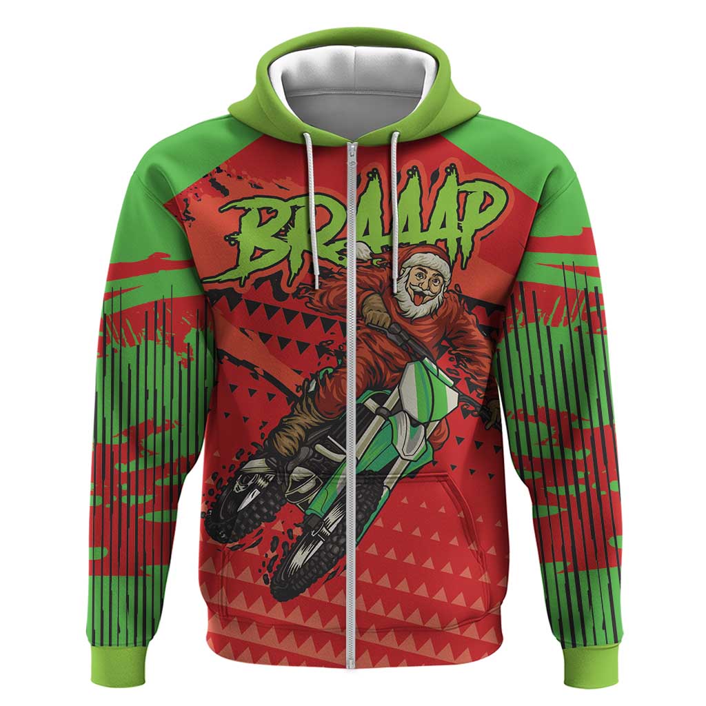 Braaap Hoodie Motorcross Santa Christmas DT03