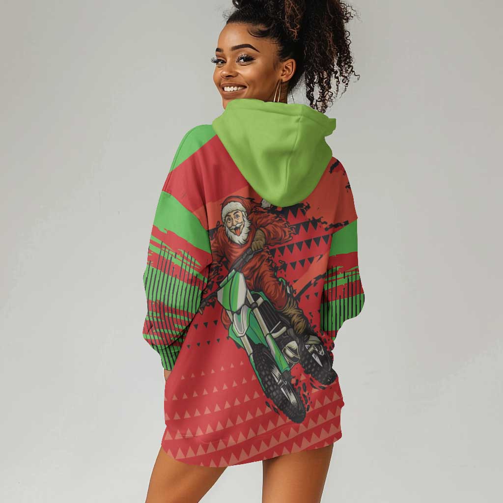 Afro Santa Braaap Hoodie Dress Motorcross Christmas DT03