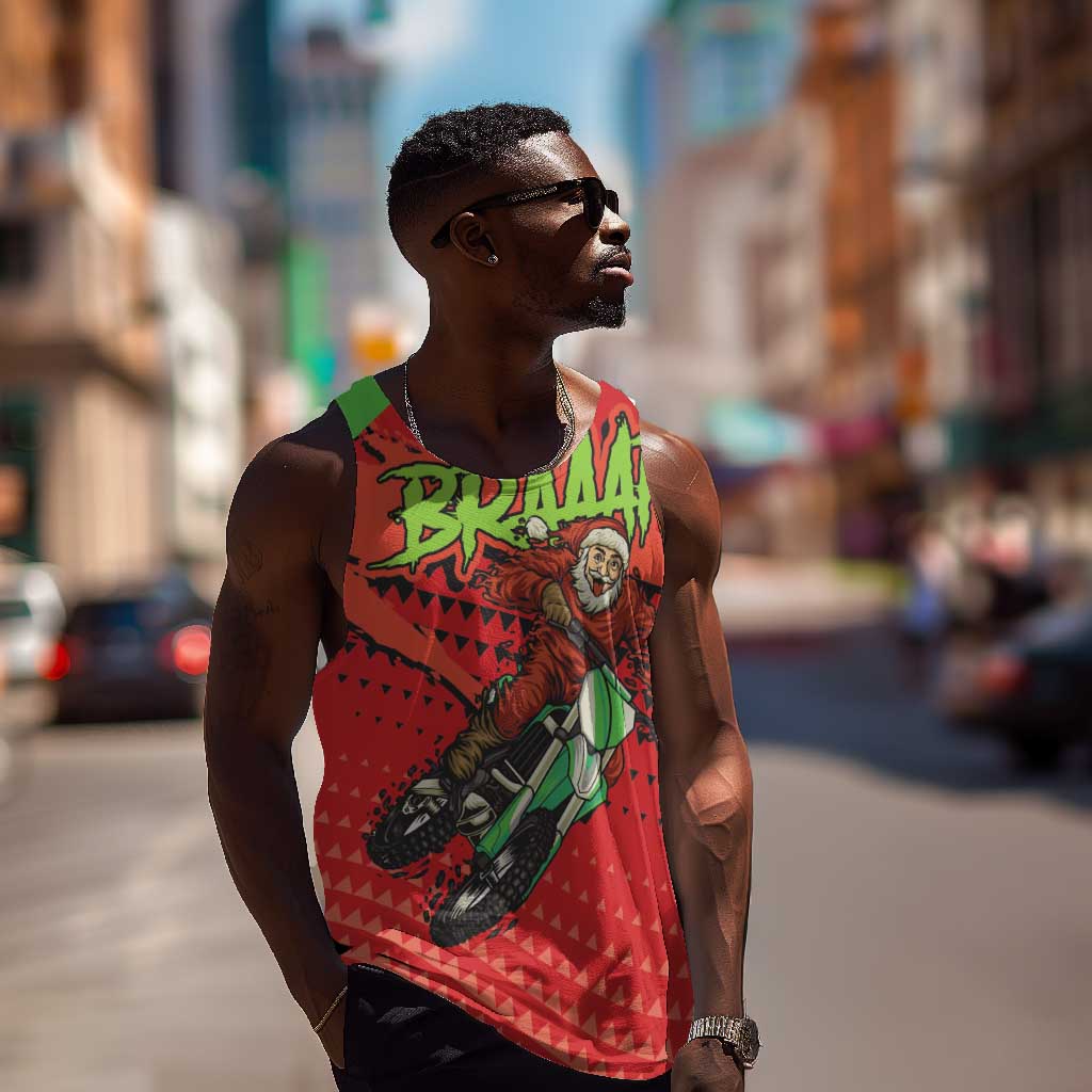 Afro Santa Braaap Men Tank Top Motorcross Christmas DT03