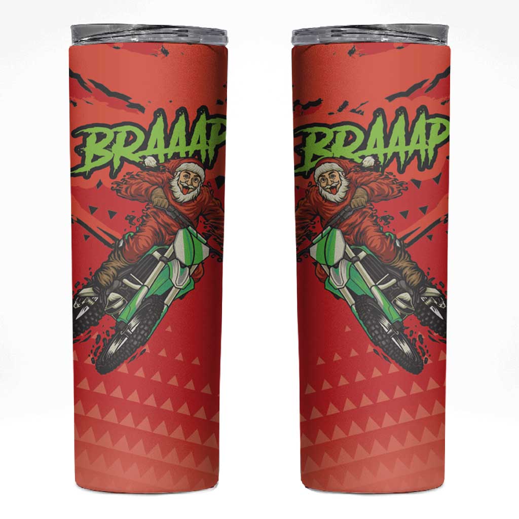 Afro Santa Braaap Skinny Tumbler Motorcross Christmas DT03
