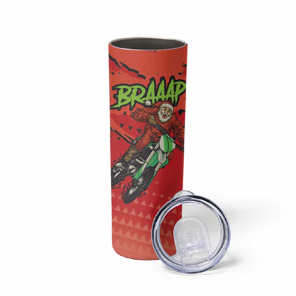 Afro Santa Braaap Skinny Tumbler Motorcross Christmas DT03