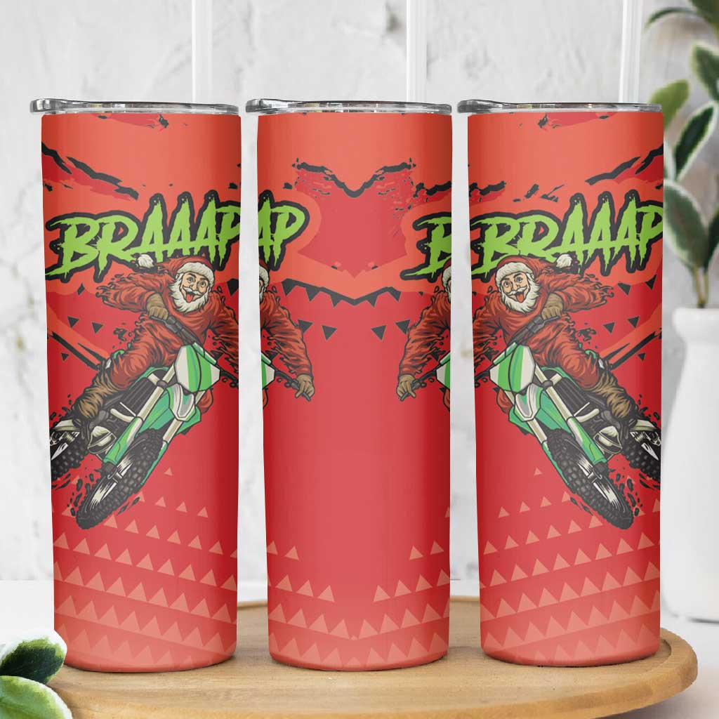 Afro Santa Braaap Skinny Tumbler Motorcross Christmas DT03