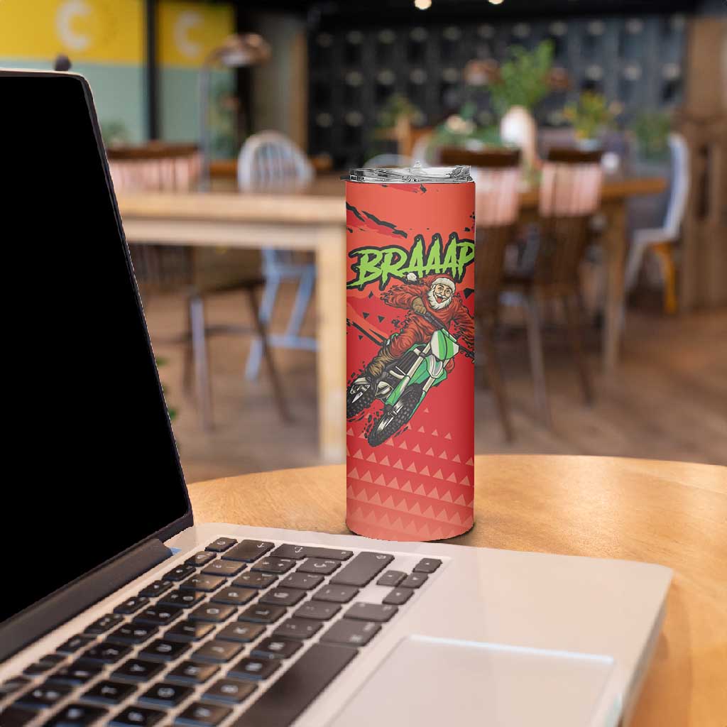 Afro Santa Braaap Skinny Tumbler Motorcross Christmas DT03