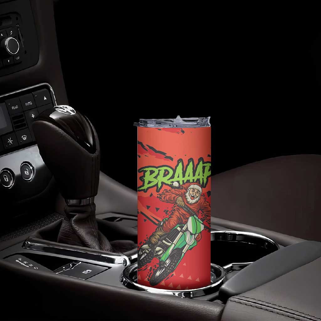 Afro Santa Braaap Skinny Tumbler Motorcross Christmas DT03
