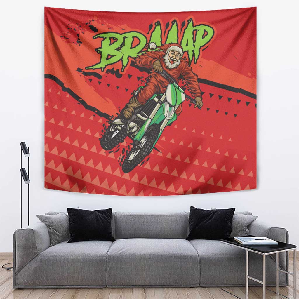 Afro Santa Braaap Tapestry Motorcross Christmas DT03
