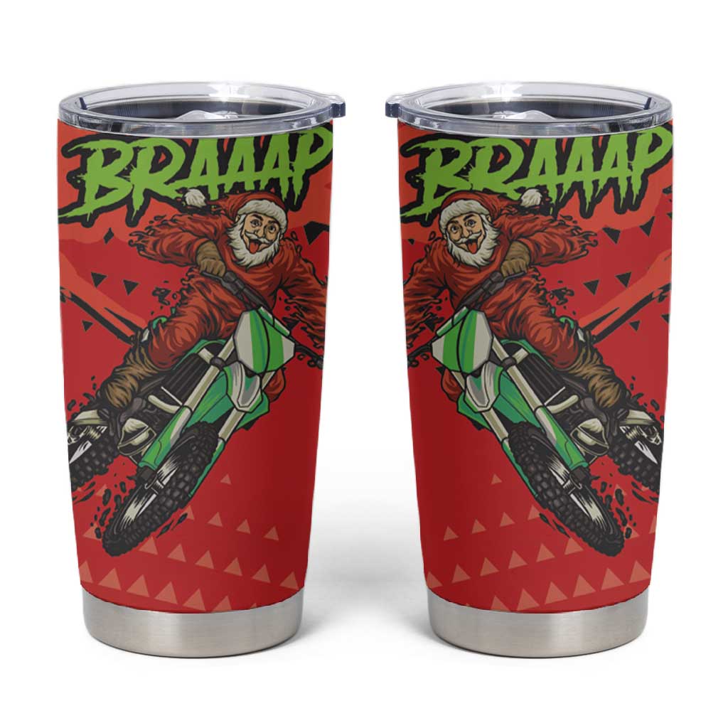 Afro Santa Braaap Tumbler Cup Motorcross Christmas DT03