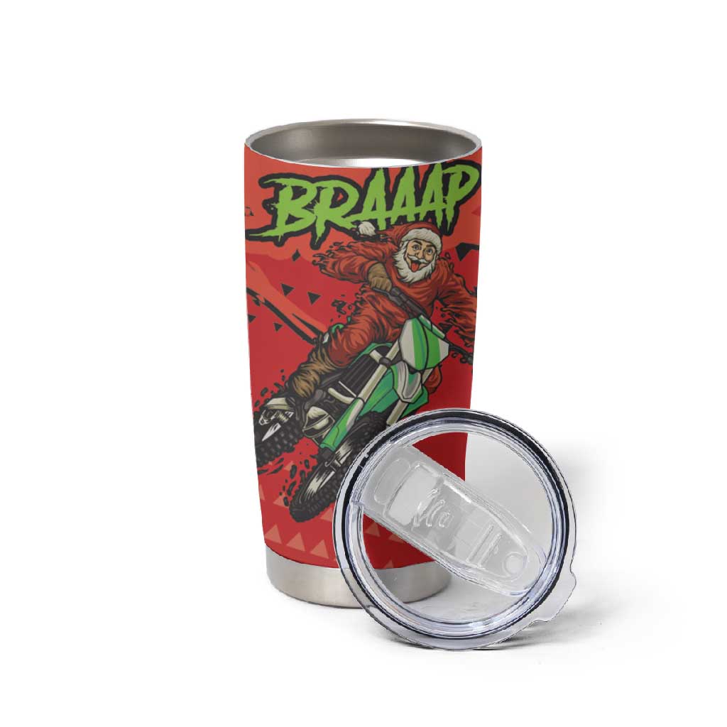 Afro Santa Braaap Tumbler Cup Motorcross Christmas DT03